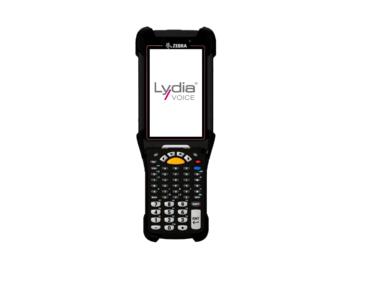 Zebra handheld device with Lydia Voice software.