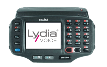 Handheld device displaying Lydia Voice interface
